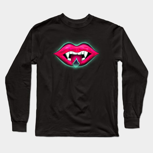 Lust Lips Long Sleeve T-Shirt by phoenixstudios